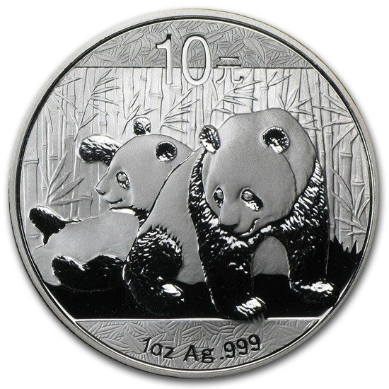 Čínská panda 1 unce stříbra 2010