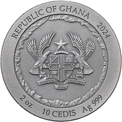 Ghana Rushmore Special Edition 2 oz argint 2024 High Relief Antique Finish