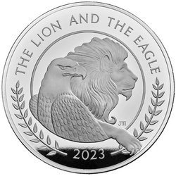 The Lion and The Eagle 1000 grammes d'argent 2023 Proof