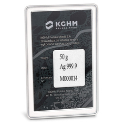 KGHM slitky 50 gramů stříbra