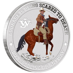 Tuvalu: John Wayne 1 oz Silbermünze 2021 Colorized Coincard
