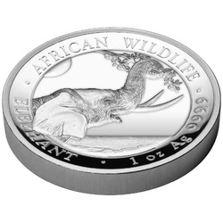 African Wildlife: Elefante Somalí 1 oz Plata 2023 Proof Ultra Alto Relieve