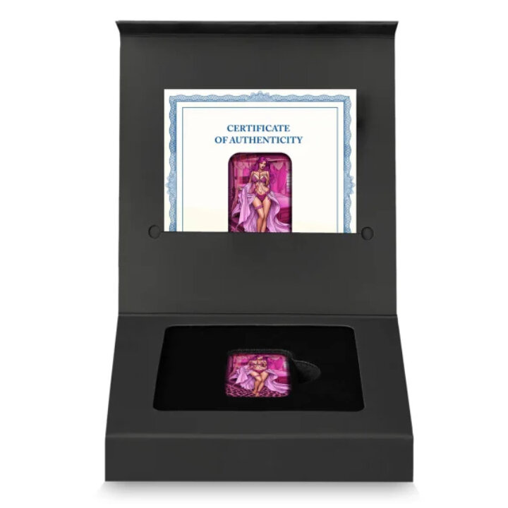 Sztabka Asturmint: The Deadly Seven Sins - Lust kolorowana 2 uncje Srebra 2024 Antique Finish