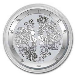 Tokelau: Zodiac Series - Gemini 1 oz Silber 2022 (Milk Spot)