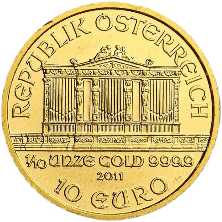 Goldmünze Wiener Philharmoniker 1/10 Unze Gold 2011