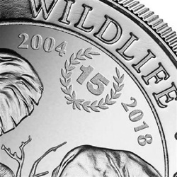 African Wildlife: Elephant 1 oz Silber 2018 (15 Years)
