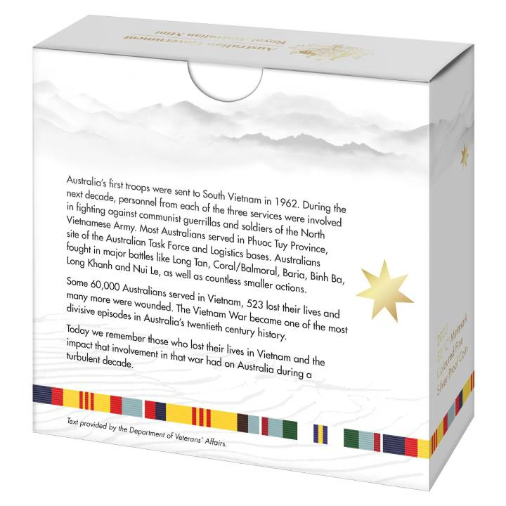 50th Anniversary of the End of Australia's Involvement in the Vietnam War coloured $2 Silver 2023 Proof "C" Mintmark