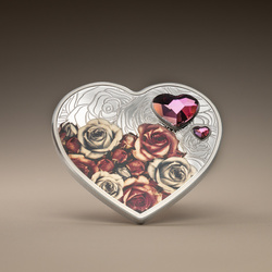 Isole Cook: Amore brillante - Rose colorato $5 Argento 2024 Proof