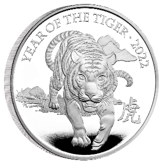 Lunar: Anno del Tigre 5 once d'argento 2022 Proof