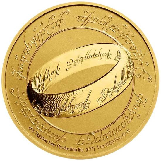 Niue: 20th Anniversary Lord of The Rings: The Fellowship of the Ring - The One Ring 1 oz Gold 2021