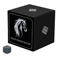 Fiji: Lunar Year of Horse 1 uncja Srebra 2026 Black Antique Dice Coin
