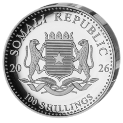 Srebrna Moneta African Wildlife: Słoń Somalijski 1 uncja Srebra 2026 Proof High Relief