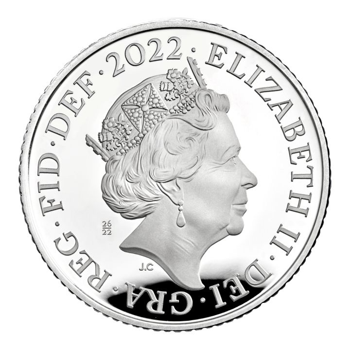 Lote de 10 monedas de plata de Su Majestad la Reina Isabel 2022 Proof