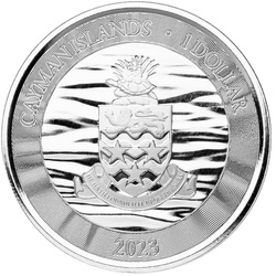 Cayman Islands: Loggerhead Turtle kolorowany 1 uncja Srebra 2023 Proof