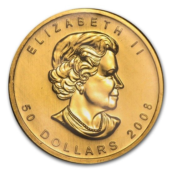 Hoja de arce canadiense 1 oz Oro 2008 (Juegos Olímpicos de Vancouver)