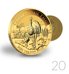 Emu Australiano 1 Onza Oro 2021 Paquete de 20 Piezas