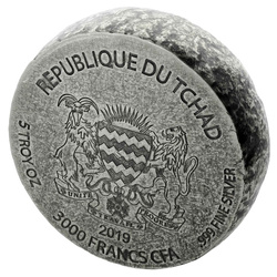 Republic of Chad: ERS Sphinx 5 oz Silver 2019 Antiqued Coin
