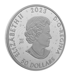 Kanada: Pingualuit Crater – Crystal Eye of Nunavik 50 $ barevná stříbrná mince 2023 Proof