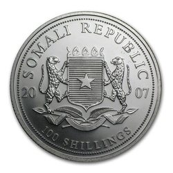2007 Somalia 1 oz Silver Elephant