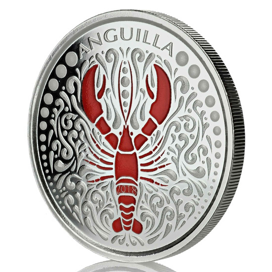 Anguilla: Lobster színes 1 uncia ezüst 2018 Proof