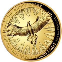 Orzeł Australijski 10. rocznica 1 uncja Złota 2024 Proof High Relief
