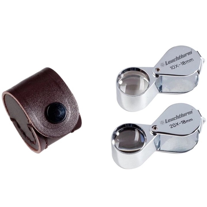 Leuchtturm - Loupe chromée avec grossissement 20x (3 lentilles)