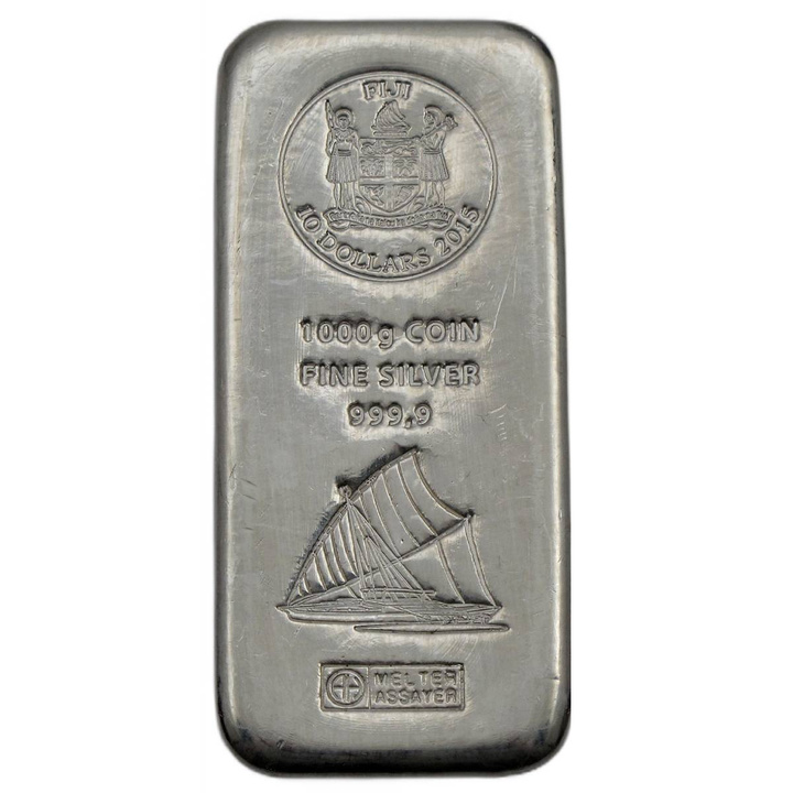 Fidschi: Silberbarren-Münze 1000 g 10 Dollar 2015