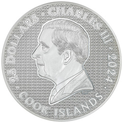 Cook Islands: Iron Knight 5 uncji Srebra 2024 Proof Ultra High Relief 