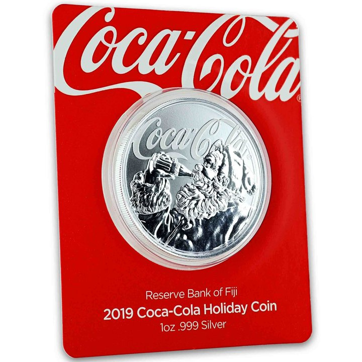 Fiji: Fiji Coca-Cola Santa 1 uncja Srebra 2019 Holiday Coin Slab 
