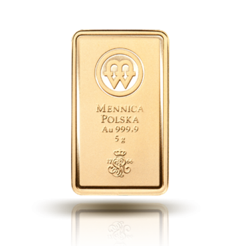 5 gramů zlatá slitka Polská mincovna