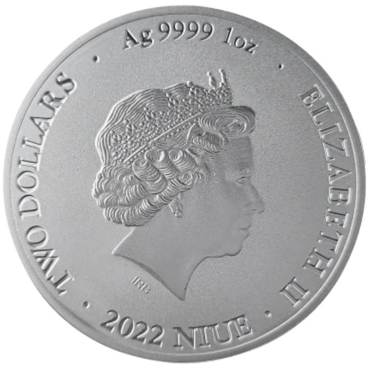 Niue: Bitcoin (Queen Elizabeth II) 1 uncja Srebra 2022