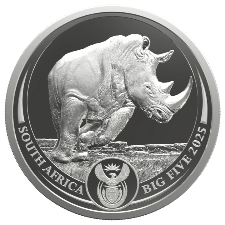 Big Five: Sada Rhino 2 x 1 unce Stříbra 2025 Proof Doublecap
