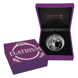 Platinum Wedding Anniversary colorata 1 oncia d'argento 2017 Proof