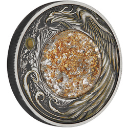 Tuvalu: Alicanto 2 oz Silver 2024 Gilded Antiqued Coin