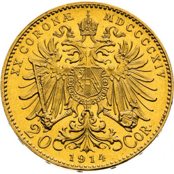 Austria: 20 Koron Franciszek Józef I Złoto 1909-1918