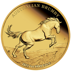 Australijski dziki koń - Brumby 1 uncja Złota 2022 Proof