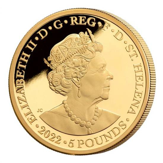 St Helena Una & Redcrosse 1 oncia d'oro 2022 Proof