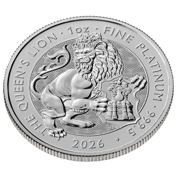 The Royal Tudor Beasts: Queen's Lion 1 onza de Platino 2026