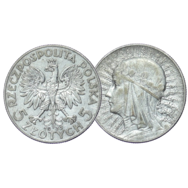 Polonia: “Testa di donna” Jadwiga 5 zł Argento Varie annate