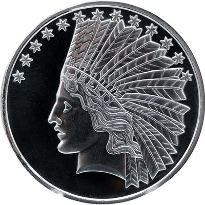 Classic Design: Indian Head Design 1 unce stříbra Round