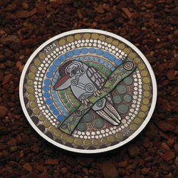 Kookaburra Kaa-Kaa coloré 2 onces d'argent 2024 Pièce antique