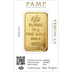PAMP Lady Fortuna Veriscan 50 g Gold Bar