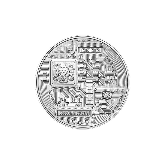 Republic of Czad: Bitcoin 1 oz Silber 2020