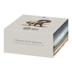 Dinosaurs: Iconic Specimens - Diplodocus 50p Złoto 2024 Proof