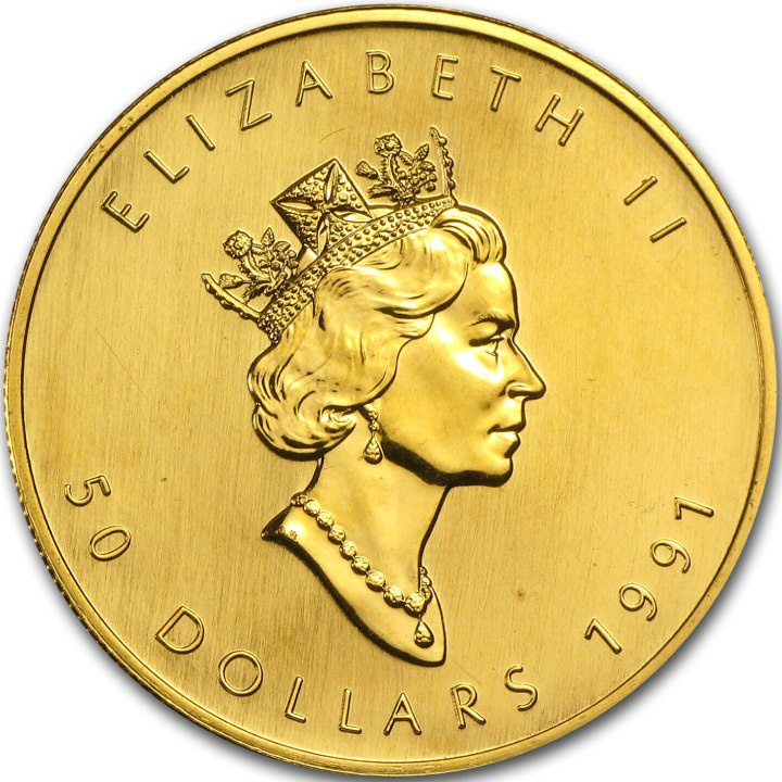 Hoja de Arce Canadiense 1 oz Oro 1991