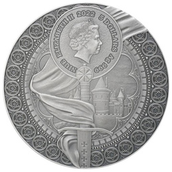 Niue Heroines Ioana d'Arc colorată 2 oz Argint 2022 High Relief Antiqued Coin