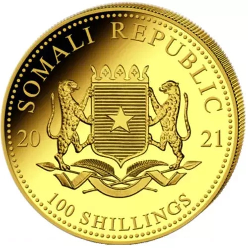 African Wildlife: Somalia Elephant 1/10 oz Gold 2021