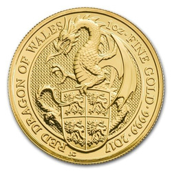 Bestias de la Reina: Dragón Rojo de Gales 1 oz Oro 2017