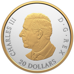 Canada : Portraits d'animaux - Ours polaire plaqué or 20 argent 2025 Proof