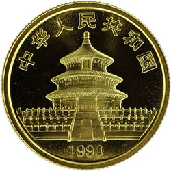 China Panda 1/4 oz Gold 1990 (Small Date)